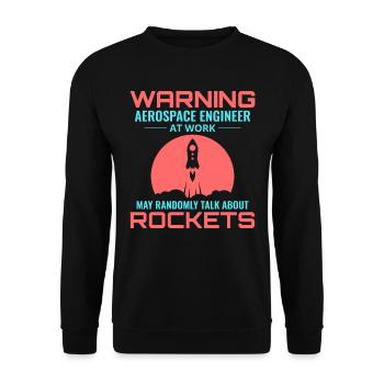 Aerospace Engineer Astronautical Rocket Scientist - Unisex Sweatshirt - black - Front - Alina (178cm) & Michal (187cm)