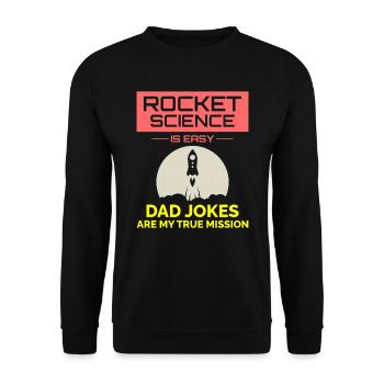Vater eines Luft- und Raumfahrtingenieurs scherzt mit Raketenwissenschaftler - Unisex Pullover - Schwarz - Vorne - Alina (178cm) & Michal (187cm)