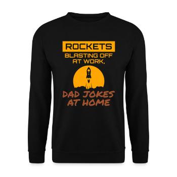 Vater eines Luft- und Raumfahrtingenieurs scherzt mit Raketenwissenschaftler - Unisex Pullover - Schwarz - Vorne - Alina (178cm) & Michal (187cm)