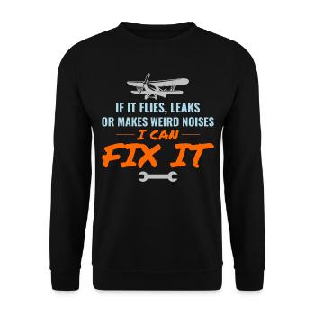Mécanicien d’aéronefs Technicien d’entretien aéronautique - Sweat-shirt Unisexe - noir - Devant - Alina (178cm) & Michal (187cm)
