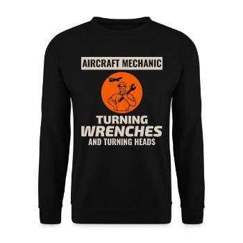 Mécanicien d’aéronefs Technicien d’entretien aéronautique - Sweat-shirt Unisexe - noir - Devant - Alina (178cm) & Michal (187cm)