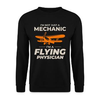 Fluggerätmechaniker Techniker für die Wartung der Luftfahrt - Unisex Pullover - Schwarz - Vorne - Alina (178cm) & Michal (187cm)
