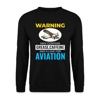 Fluggerätmechaniker Luftfahrttechniker Kaffee Humor - Unisex Pullover - Schwarz - Vorne - Alina (178cm) & Michal (187cm)