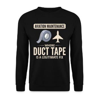 Flugzeugmechaniker Luftfahrtwartung Klebeband - Unisex Pullover - Schwarz - Vorne - Alina (178cm) & Michal (187cm)