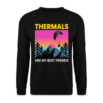 Gleitschirmpilot Gleitschirm Abenteuer Outdoor - Unisex Pullover - Schwarz - Vorne - Alina (178cm) & Michal (187cm)
