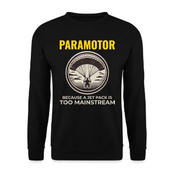 Motorschirmpilot Motorschirm Motorschirm - Unisex Pullover - Schwarz - Vorne - Alina (178cm) & Michal (187cm)