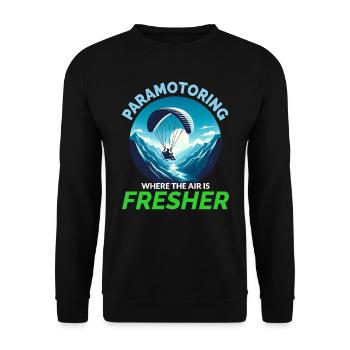 Paramotor Pilot Paramotoring Powered Paraglider - Unisex Sweatshirt - black - Front - Alina (178cm) & Michal (187cm)