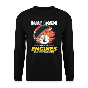 Paramotor Pilot Paramotoring Powered Paraglider - Unisex Sweatshirt - black - Front - Alina (178cm) & Michal (187cm)