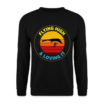 Drachenfliegen Luftsport Abenteuer Segelflug Pilot - Unisex Pullover - Schwarz - Vorne - Alina (178cm) & Michal (187cm)