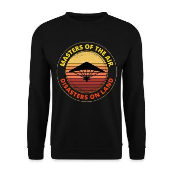 Drachenfliegen Luftsport Abenteuer Segelflug Pilot - Unisex Pullover - Schwarz - Vorne - Alina (178cm) & Michal (187cm)