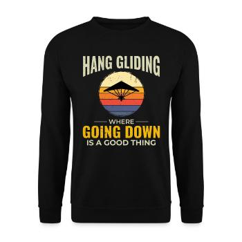 Drachenfliegen Luftsport Abenteuer Segelflug Pilot - Unisex Pullover - Schwarz - Vorne - Alina (178cm) & Michal (187cm)