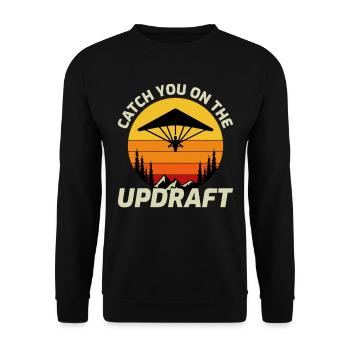 Drachenfliegen Luftsport Abenteuer Segelflug Pilot - Unisex Pullover - Schwarz - Vorne - Alina (178cm) & Michal (187cm)