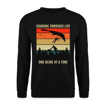 Drachenfliegen Luftsport Abenteuer Segelflug Pilot - Unisex Pullover - Schwarz - Vorne - Alina (178cm) & Michal (187cm)