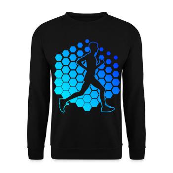 Herren Fitness Joggen Jogging Running Damen - Unisex Pullover - Schwarz - Vorne - Alina (178cm) & Michal (187cm)