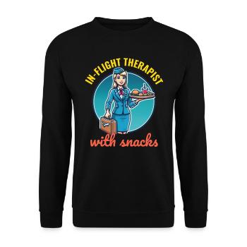 Flight Attendant Aviation Cabin Crew Airline Staff - Unisex Sweatshirt - black - Front - Alina (178cm) & Michal (187cm)