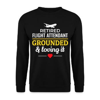 Flugbegleiter im Ruhestand Flugbegleiter Flugbegleiter - Unisex Pullover - Schwarz - Vorne - Alina (178cm) & Michal (187cm)