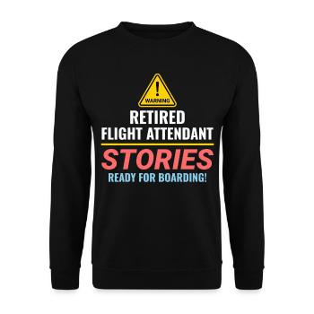 Retired Flight Attendant Aviation Cabin Crew - Unisex Sweatshirt - black - Front - Alina (178cm) & Michal (187cm)