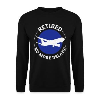 Retired Flight Attendant Aviation Cabin Crew - Unisex Sweatshirt - black - Front - Alina (178cm) & Michal (187cm)