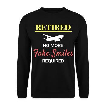 Retired Flight Attendant Aviation Cabin Crew - Unisex Sweatshirt - black - Front - Alina (178cm) & Michal (187cm)