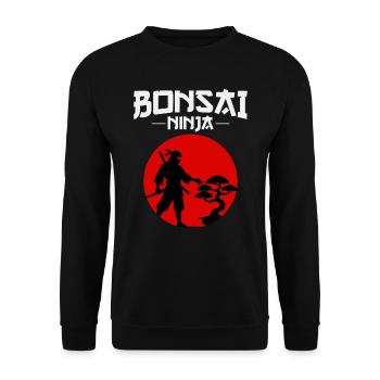 Japanischer Bonsai Gärtner Baum Sammler Ninja - Unisex Pullover - Schwarz - Vorne - Alina (178cm) & Michal (187cm)