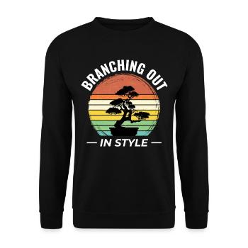 Japanischer Bonsai Gärtner Baum Sammler Gartenarbeit - Unisex Pullover - Schwarz - Vorne - Alina (178cm) & Michal (187cm)