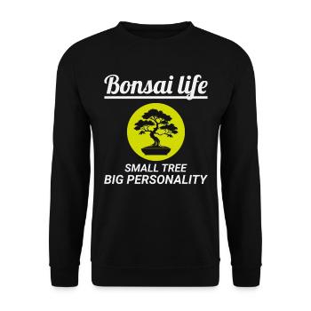 Japanischer Bonsai Gärtner Baum Sammler Gartenarbeit - Unisex Pullover - Schwarz - Vorne - Alina (178cm) & Michal (187cm)