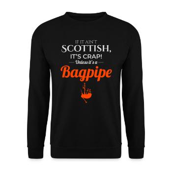 Dudelsackspieler Instrument Schottisch Schottland Musik - Unisex Pullover - Schwarz - Vorne - Alina (178cm) & Michal (187cm)