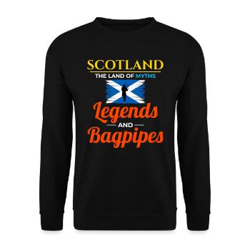 Bagpipe Player Instrument Scottish Scotland Flag - Unisex Sweatshirt - black - Front - Alina (178cm) & Michal (187cm)
