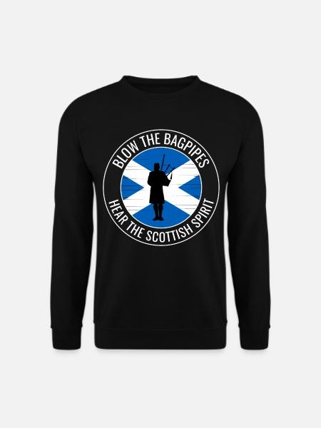 Dudelsackspieler Instrument Schottische Flagge Schottland - Unisex Pullover - Schwarz