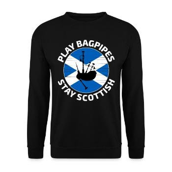 Bagpipe Player Instrument Scottish Scotland Flag - Unisex Sweatshirt - black - Front - Alina (178cm) & Michal (187cm)