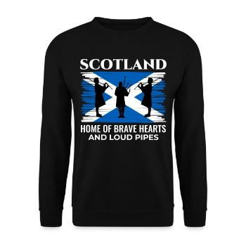 Bagpipe Player Instrument Scottish Scotland Flag - Unisex Sweatshirt - black - Front - Alina (178cm) & Michal (187cm)