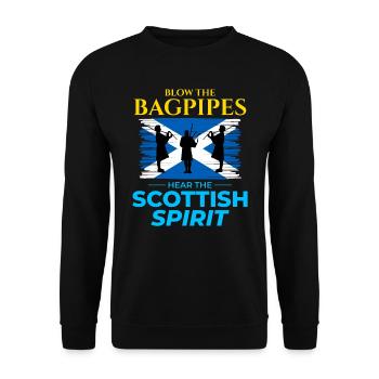 Bagpipe Player Instrument Scottish Scotland Flag - Unisex Sweatshirt - black - Front - Alina (178cm) & Michal (187cm)