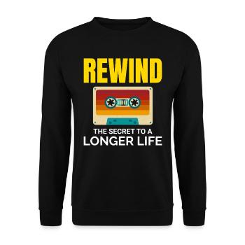 Cassette Tape Rewinding 80s Nostalgia Retro 1980s - Unisex Sweatshirt - black - Front - Alina (178cm) & Michal (187cm)