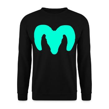 Dickhornschaf Silhouette – Wildnis pur - Unisex Pullover - Schwarz - Vorne - Alina (178cm) & Michal (187cm)