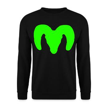 Dickhornschaf Silhouette – Wildnis pur - Unisex Pullover - Schwarz - Vorne - Alina (178cm) & Michal (187cm)