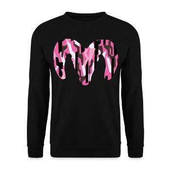 Dickhornschaf Camouflage – Wildnis pur - Unisex Pullover - Schwarz - Vorne - Alina (178cm) & Michal (187cm)