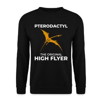 Pterodactyl Dinosaur Fossil Hunting Paleontology - Unisex Sweatshirt - black - Front - Alina (178cm) & Michal (187cm)