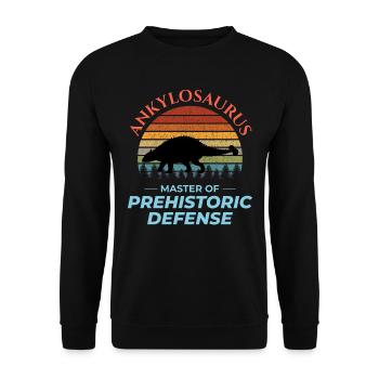 Ankylosaurus Dinosaurier Dino Paläontologe Fossil - Unisex Pullover - Schwarz - Vorne - Alina (178cm) & Michal (187cm)