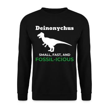 Deinonychus Dinosaurier Dino Paläontologe Fossil - Unisex Pullover - Schwarz - Vorne - Alina (178cm) & Michal (187cm)