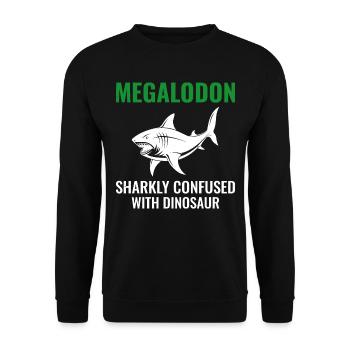 Megalodon dinosaure dinosaure paléontologue poisson fossile - Sweat-shirt Unisexe - noir - Devant - Alina (178cm) & Michal (187cm)