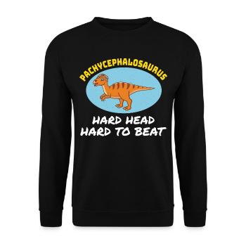 Pachycephalosaurus Dinosaurier Dino Paläontologe - Unisex Pullover - Schwarz - Vorne - Alina (178cm) & Michal (187cm)