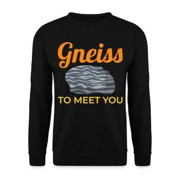 Gneiss Crystal Mineral Collecting Rock Hunting - Unisex Sweatshirt - black - Front - Alina (178cm) & Michal (187cm)