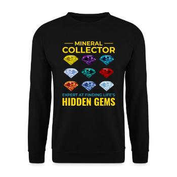 Crystal Collecting Rock Hunting Mineral Collector - Unisex Sweatshirt - black - Front - Alina (178cm) & Michal (187cm)
