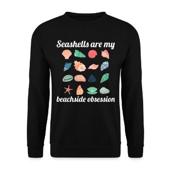 Seashells Collector Beachcomber Sea Shell Ocean - Unisex Sweatshirt - black - Front - Alina (178cm) & Michal (187cm)