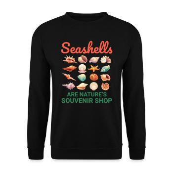 Seashells Collector Beachcomber Sea Shell Ocean - Unisex Sweatshirt - black - Front - Alina (178cm) & Michal (187cm)