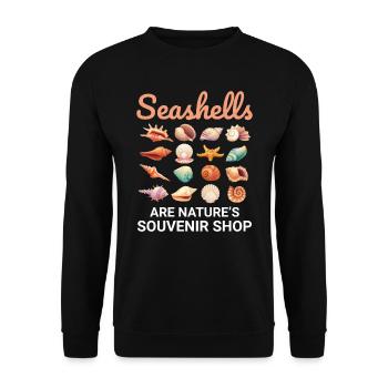 Seashells Collector Beachcomber Sea Shell Ocean - Unisex Sweatshirt - black - Front - Alina (178cm) & Michal (187cm)