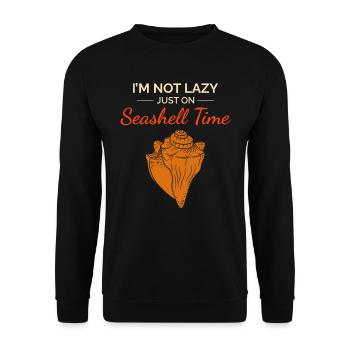 Conch Seashells Collector Beachcomber Sea Shell - Unisex Sweatshirt - black - Front - Alina (178cm) & Michal (187cm)