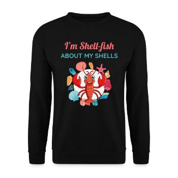 Muscheln Sammler Strandräuber Muschel Ozean - Unisex Pullover - Schwarz - Vorne - Alina (178cm) & Michal (187cm)