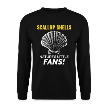 Scallop Seashells Collector Beachcomber Shellfish - Unisex Sweatshirt - black - Front - Alina (178cm) & Michal (187cm)