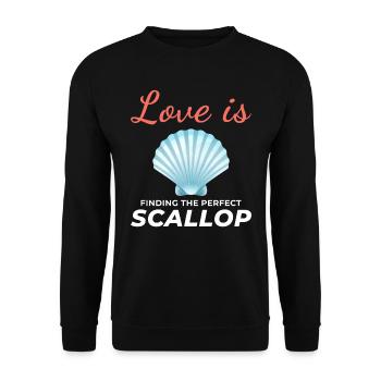 Scallop Seashells Collector Beachcomber Shellfish - Unisex Sweatshirt - black - Front - Alina (178cm) & Michal (187cm)